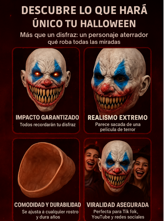 Mascara Payaso Hiperrealista - Edición Limitada + 🎁 1 mes Disney Plus
